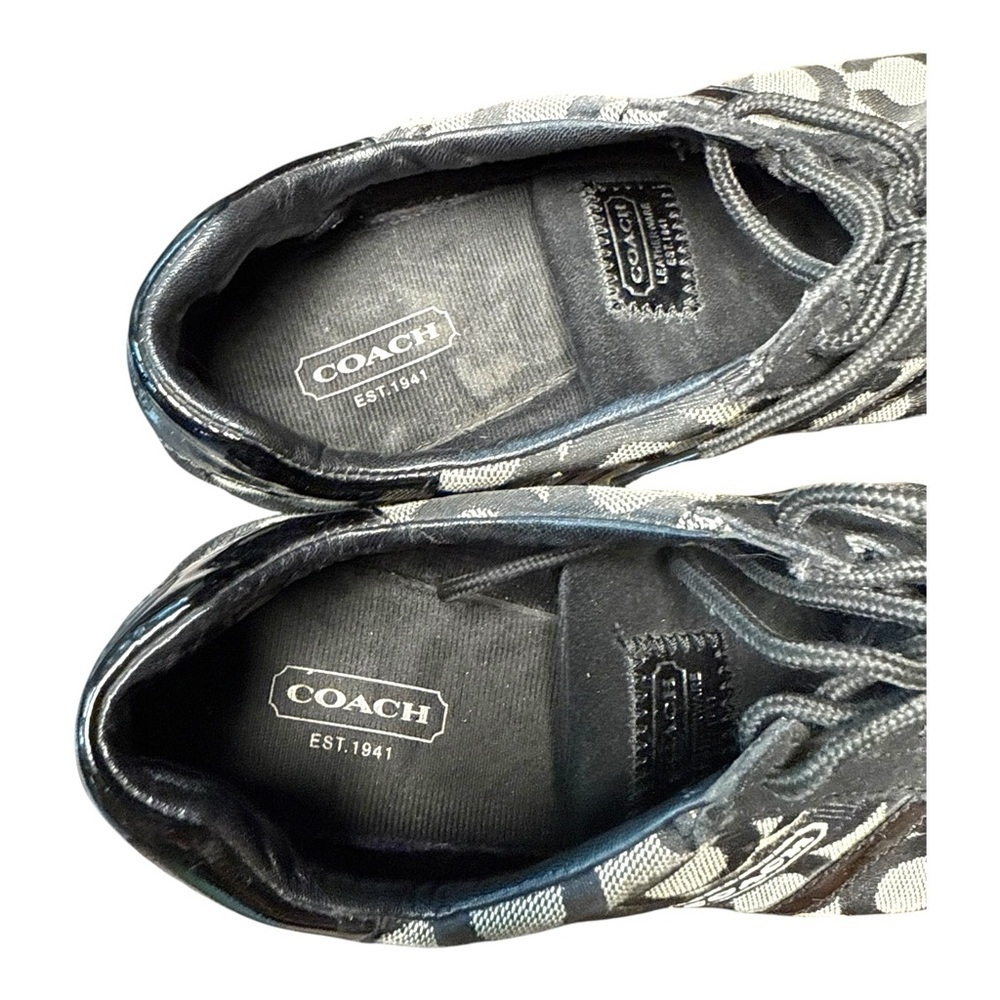 ▶️ Coach ◀️ Kathleen Black and Gray Lace up shoes  7.5 Signature C - Picture 10 of 13